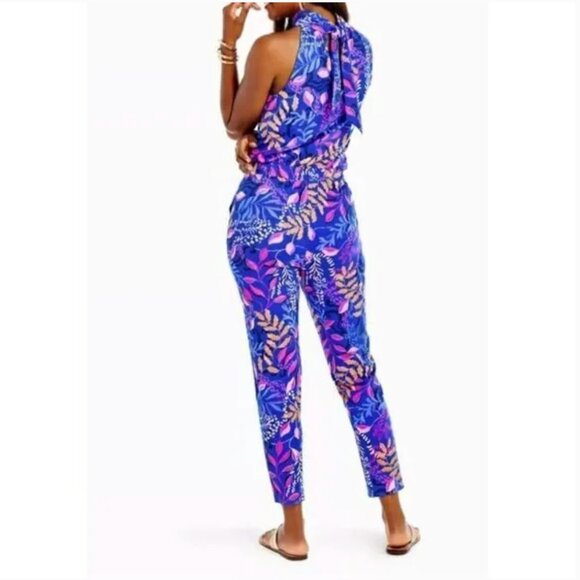NWT Lilly Pulitzer Wyota Jumpsuit Borealis Blue XL - Picture 4 of 8